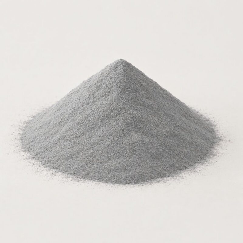 Mound of soft grey ready mix tablet binder powder, a colored pill binder for pressing vitamin tablets